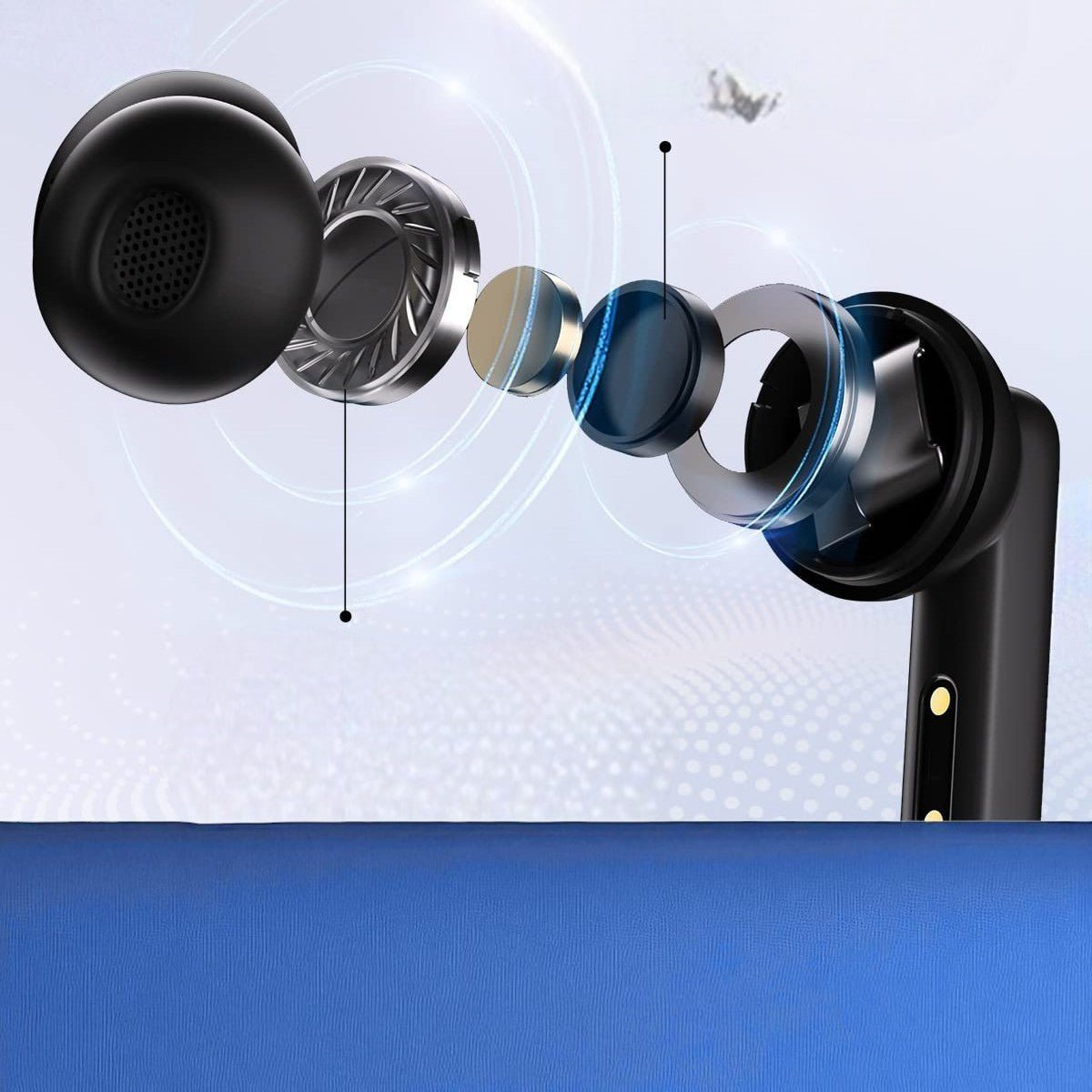 Écouteur Sans Fil - SonicClearPods™ - Noir - Click&Scroll