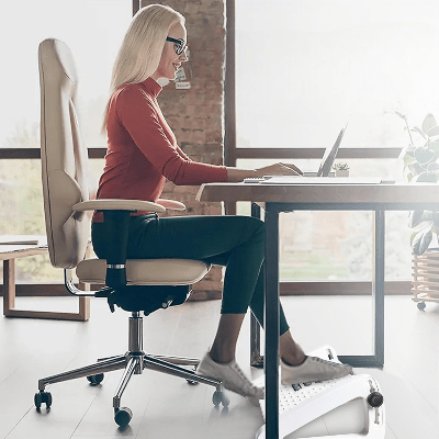 REPOSE PIED - RelaxDesk™ - Blanc - Click&Scroll