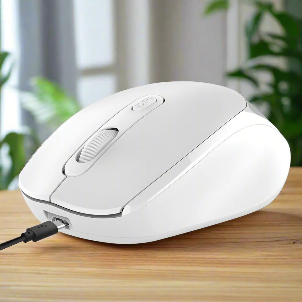 Souris Ergonomique Sans Fil - ErgoSilent™ - Blanc - Click&Scroll