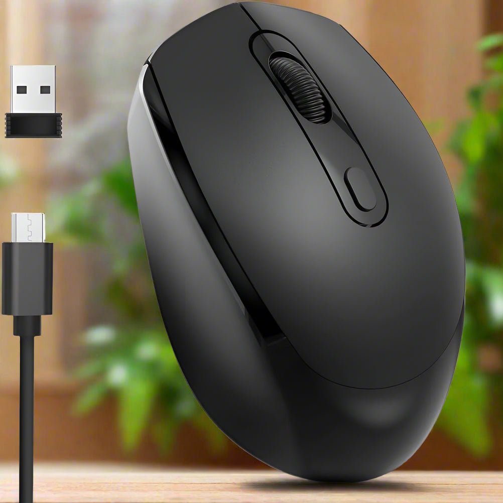 Souris Ergonomique Sans Fil - ErgoSilent™ - Noir - Click&Scroll