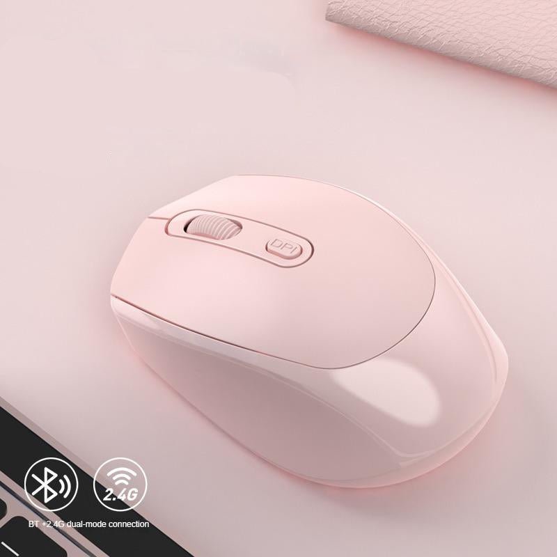 Souris Ergonomique Sans Fil - ErgoSilent™ - Rose - Click&Scroll
