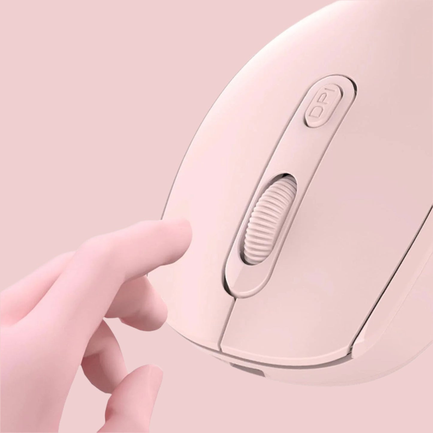 Souris Ergonomique Sans Fil - ErgoSilent™ - Rose - Click&Scroll