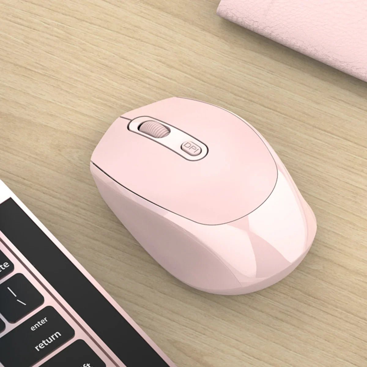 Souris Ergonomique Sans Fil - ErgoSilent™ - Rose - Click&Scroll