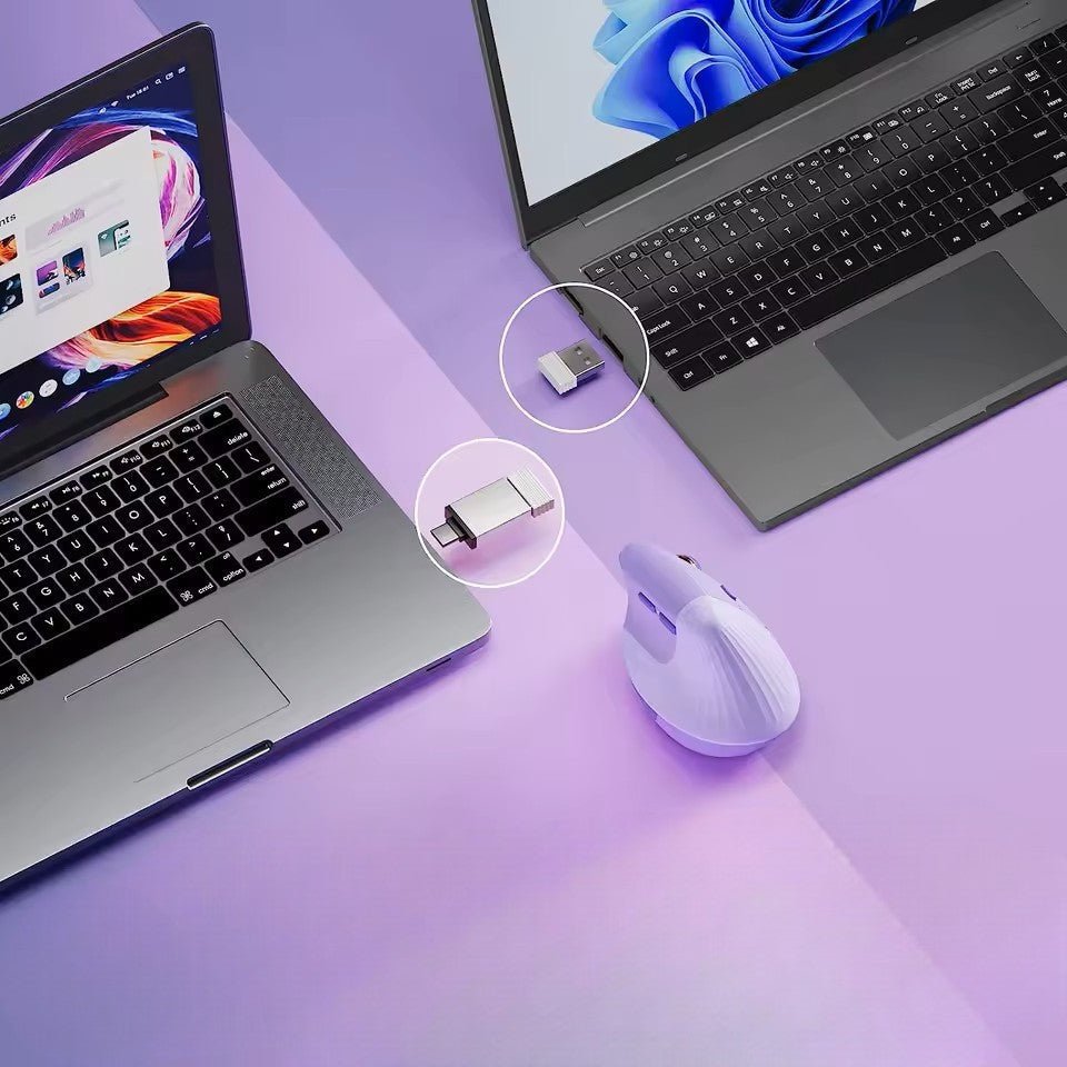Souris Verticale - ErgoClickPro™ - Violet - Click&Scroll