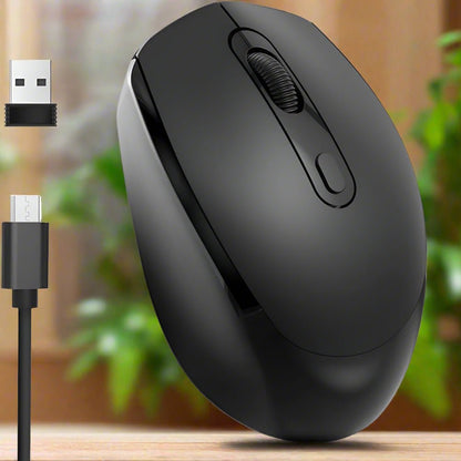 Souris Ergonomique Sans Fil - ErgoSilent™ - Noir - Click&Scroll