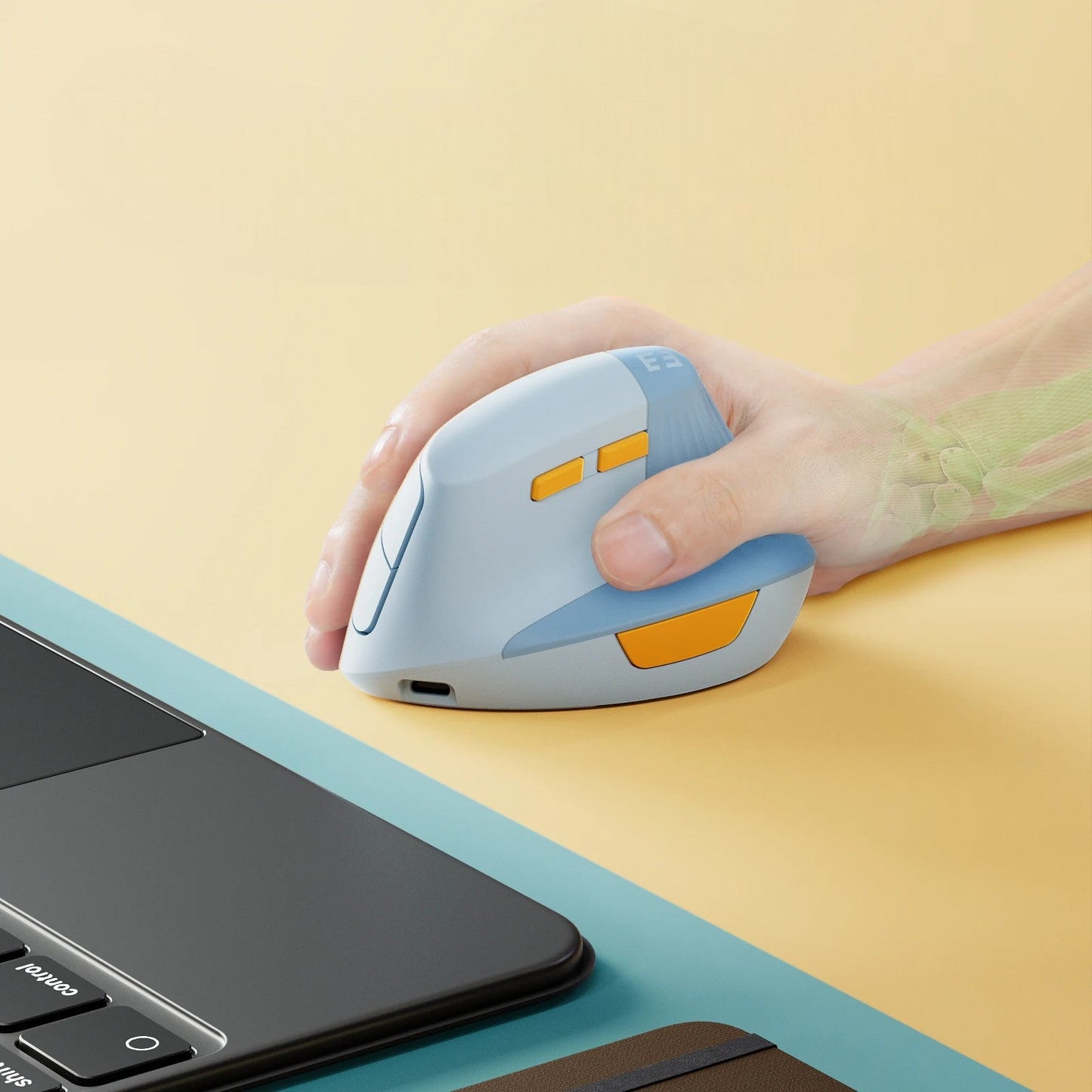 Souris Verticale - ErgoClickPro™ - Bleu - Click&Scroll