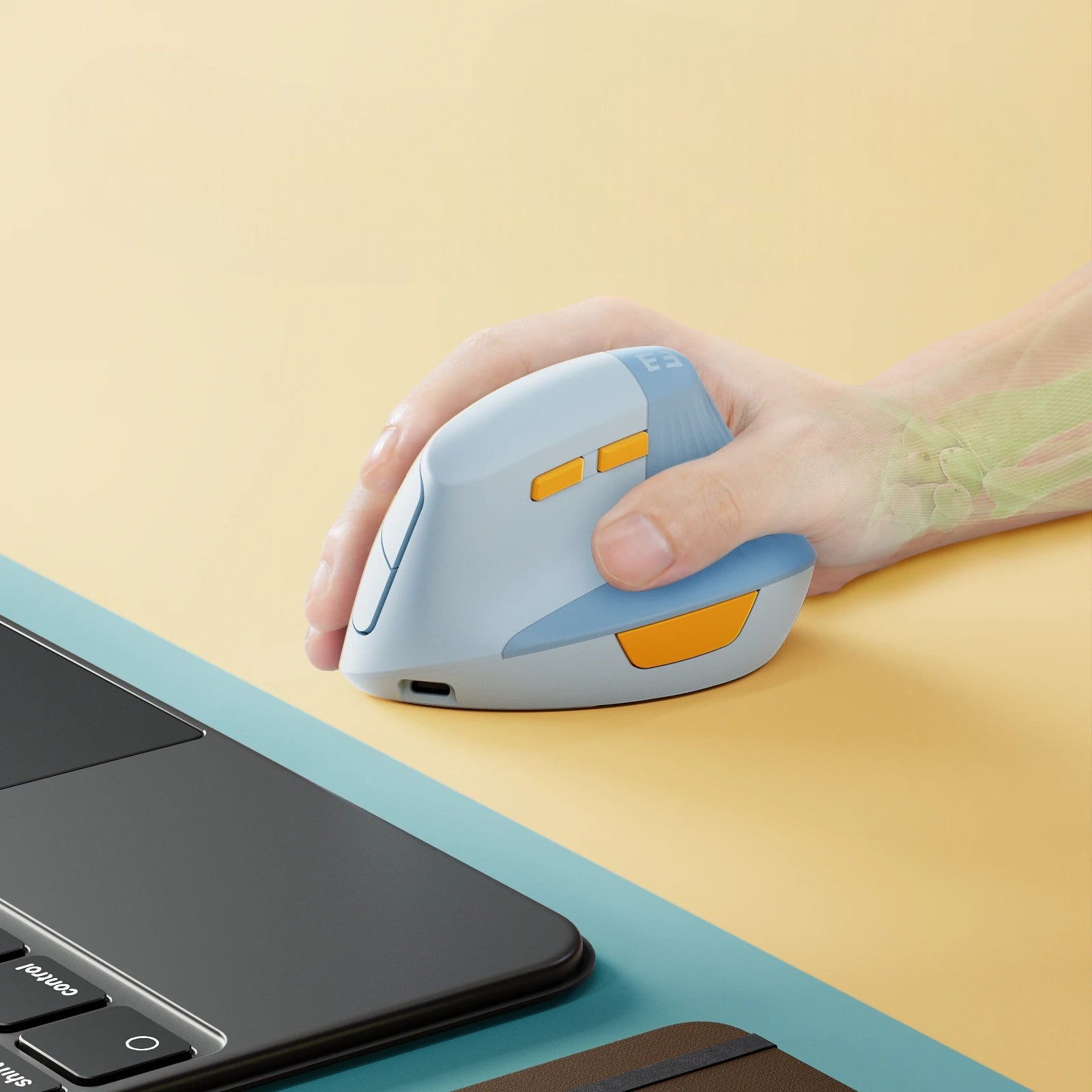 Souris Verticale - ErgoClickPro™ - Bleu - Click&Scroll