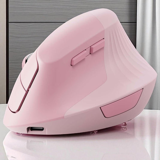 Souris Verticale - ErgoClickPro™ - Rose - Click&Scroll