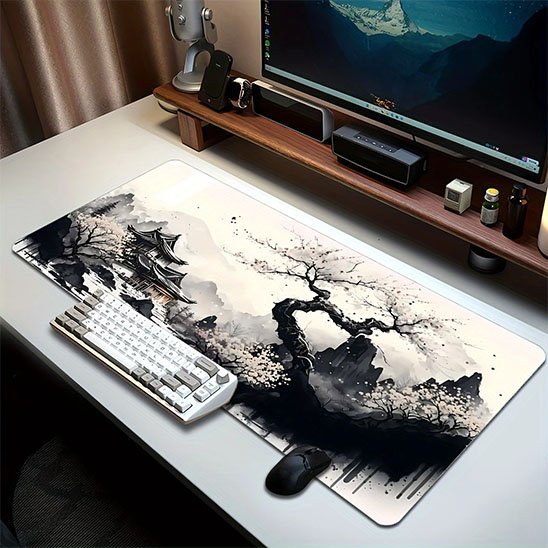 tapis de souris gaming avec souris clavier ecran